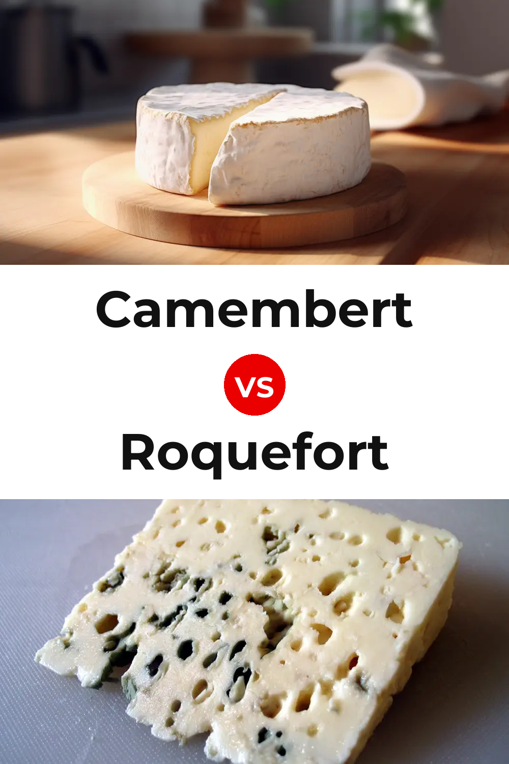 Camembert Cheese vs Roquefort Cheese Pinterest comparison