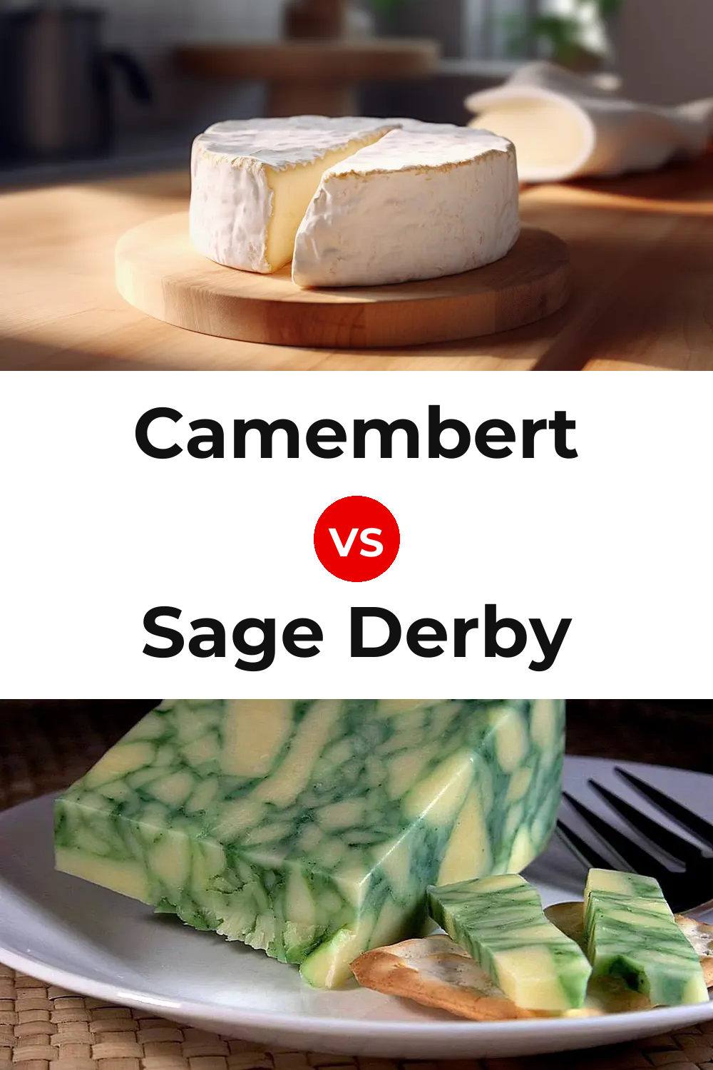 Camembert Cheese vs Sage Derby Cheese Pinterest comparison