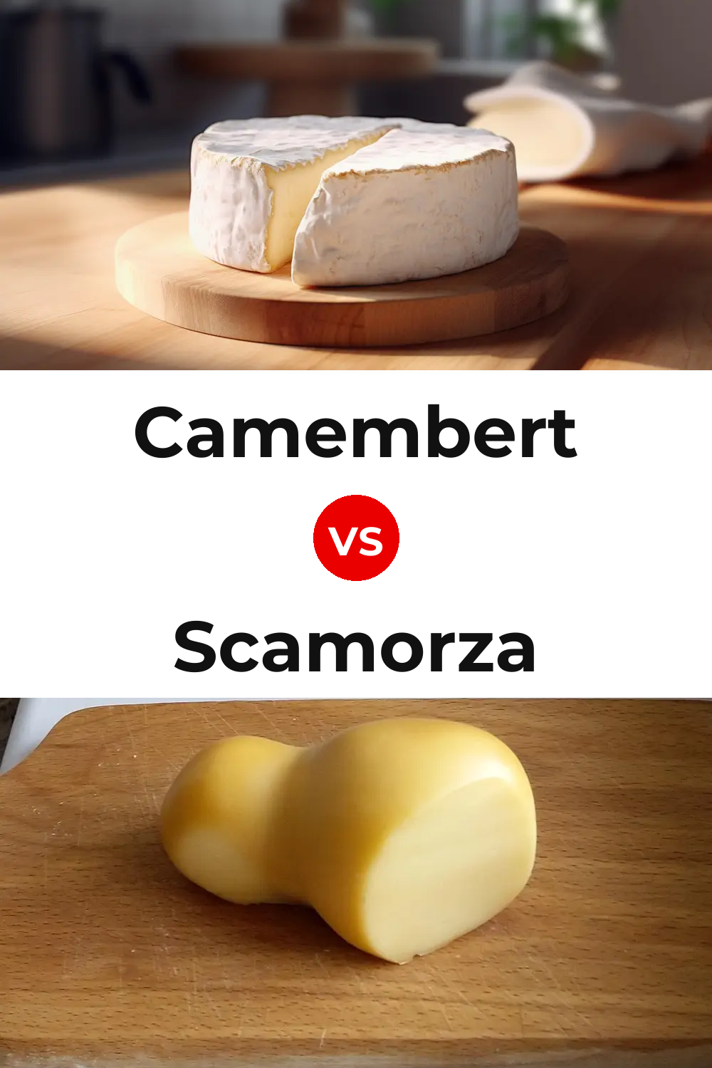 Camembert Cheese vs Scamorza Cheese Pinterest comparison