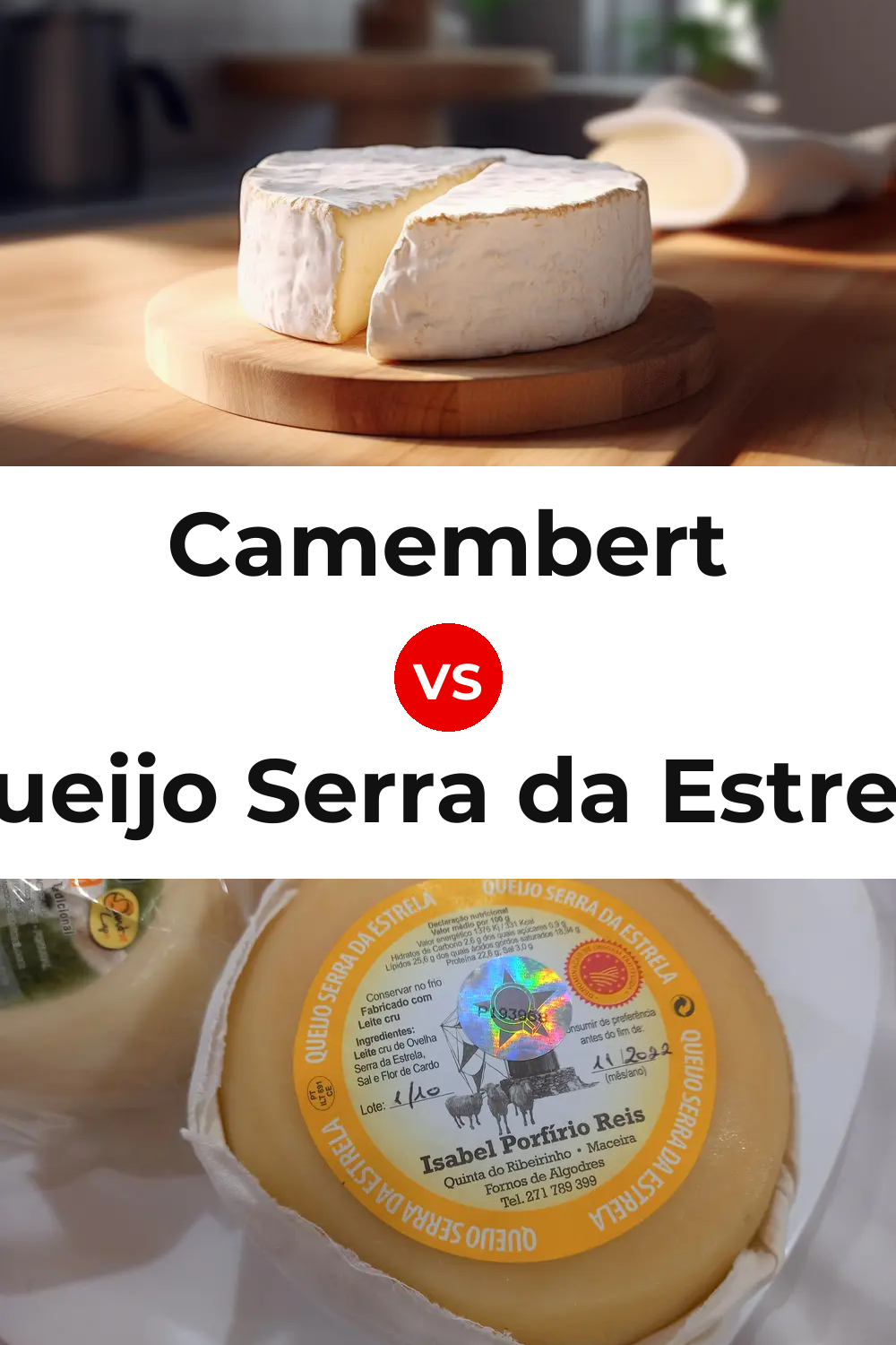 Camembert Cheese vs Queijo Serra da Estrela Pinterest comparison