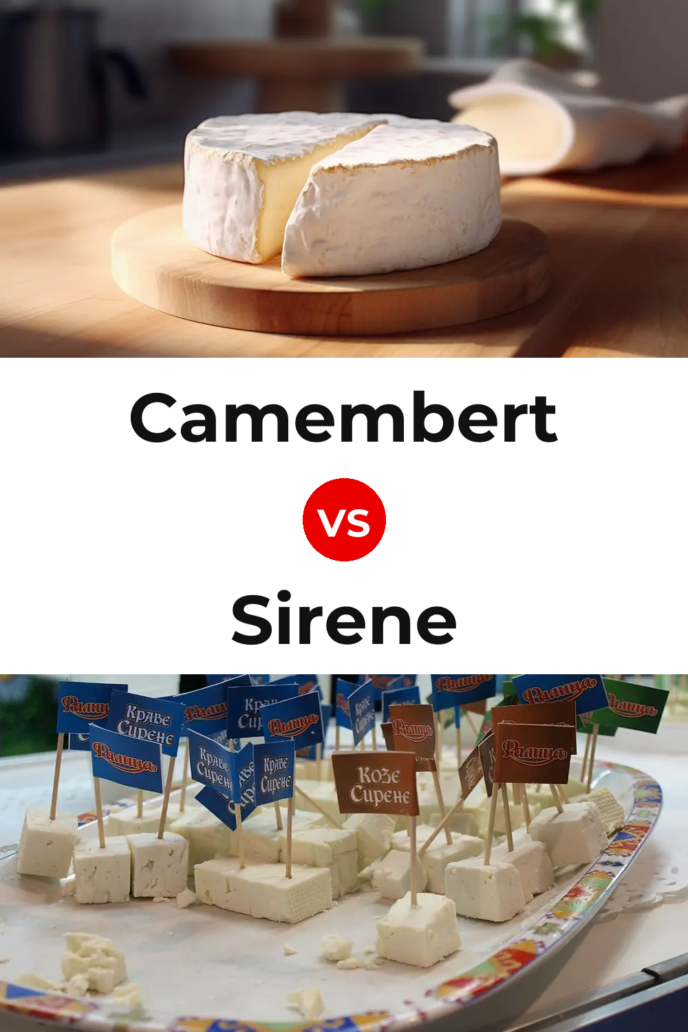 Camembert Cheese vs Sirene Cheese Pinterest comparison