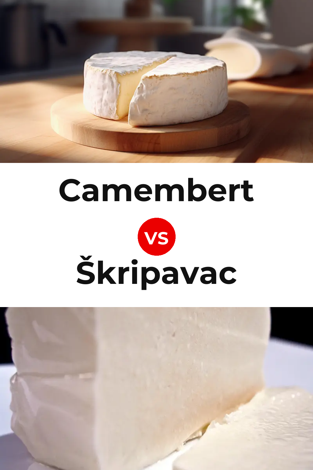 Camembert Cheese vs Škripavac Cheese Pinterest comparison