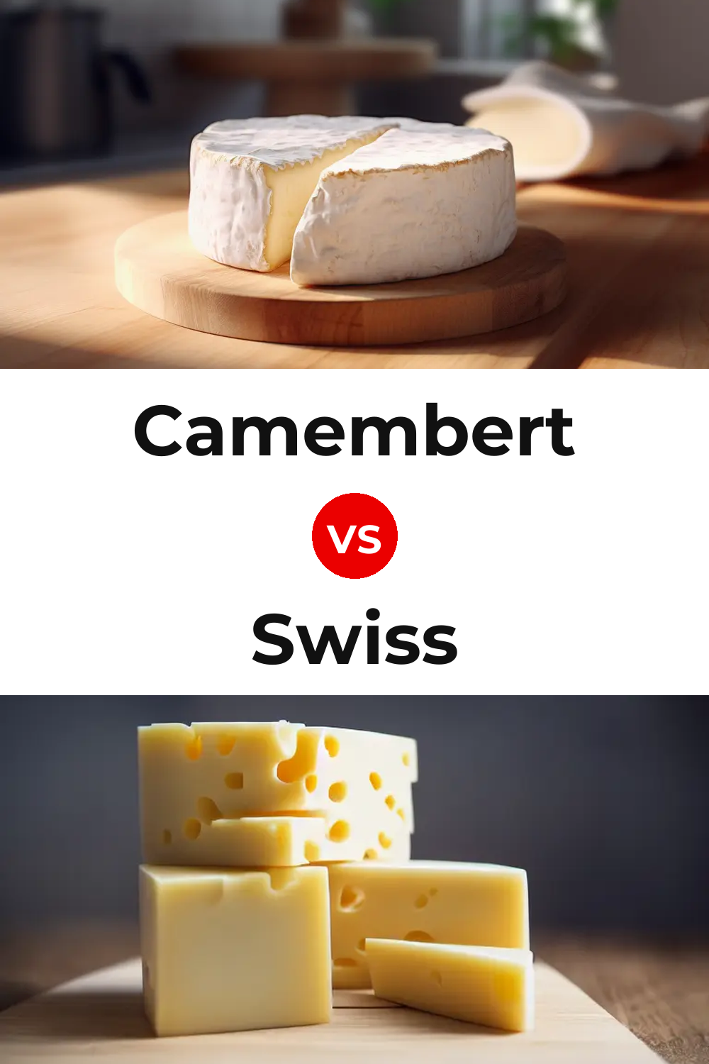Camembert Cheese vs Swiss Cheese Pinterest comparison