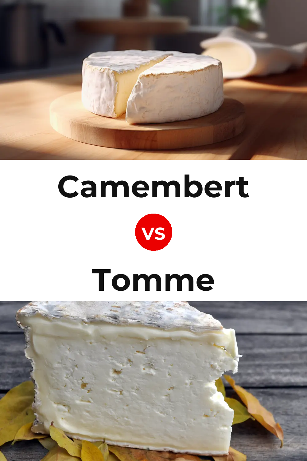 Camembert Cheese vs Tomme Cheese Pinterest comparison