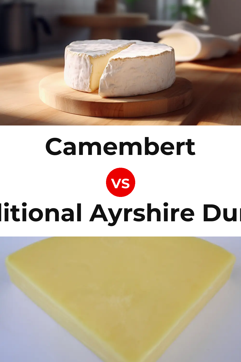 Camembert Cheese vs Traditional Ayrshire Dunlop Cheese Pinterest comparison