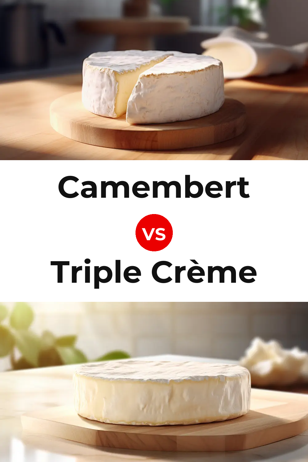 Camembert Cheese vs Triple Crème Cheese Pinterest comparison