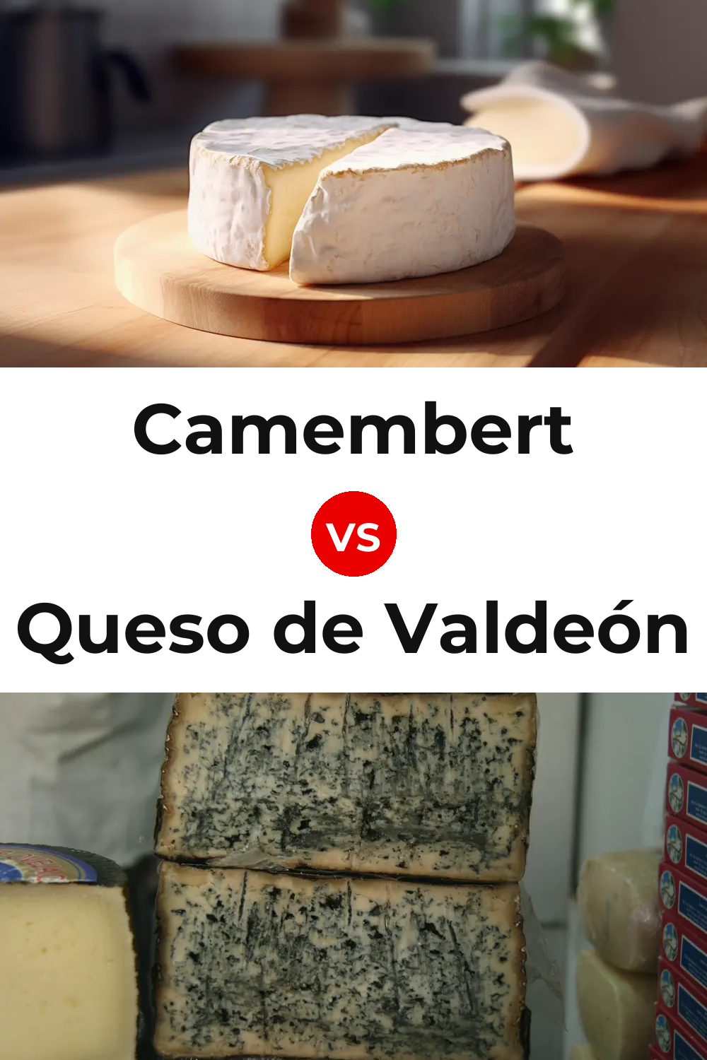 Camembert Cheese vs Queso de Valdeón Pinterest comparison
