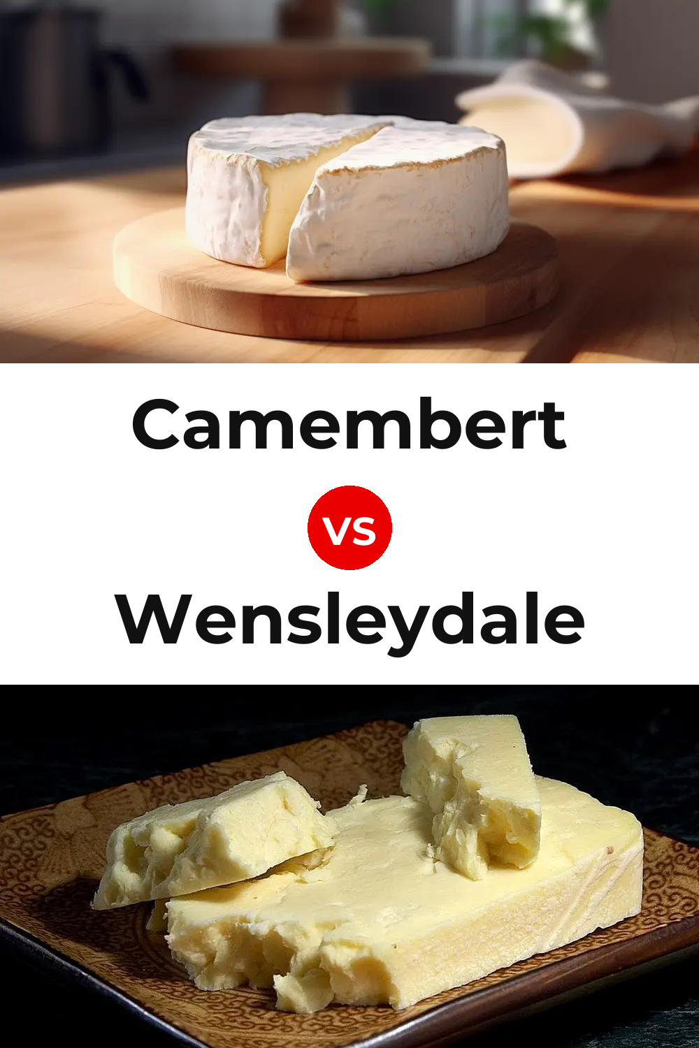 Camembert Cheese vs Wensleydale Cheese Pinterest comparison