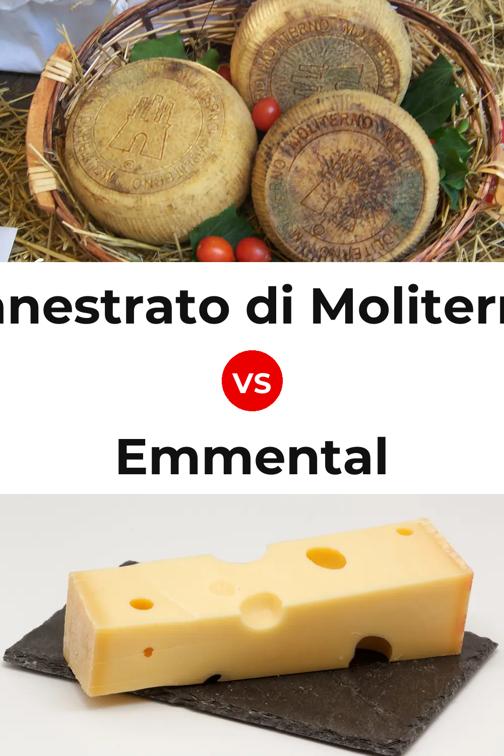 Canestrato di Moliterno Cheese vs Emmental Cheese Pinterest comparison