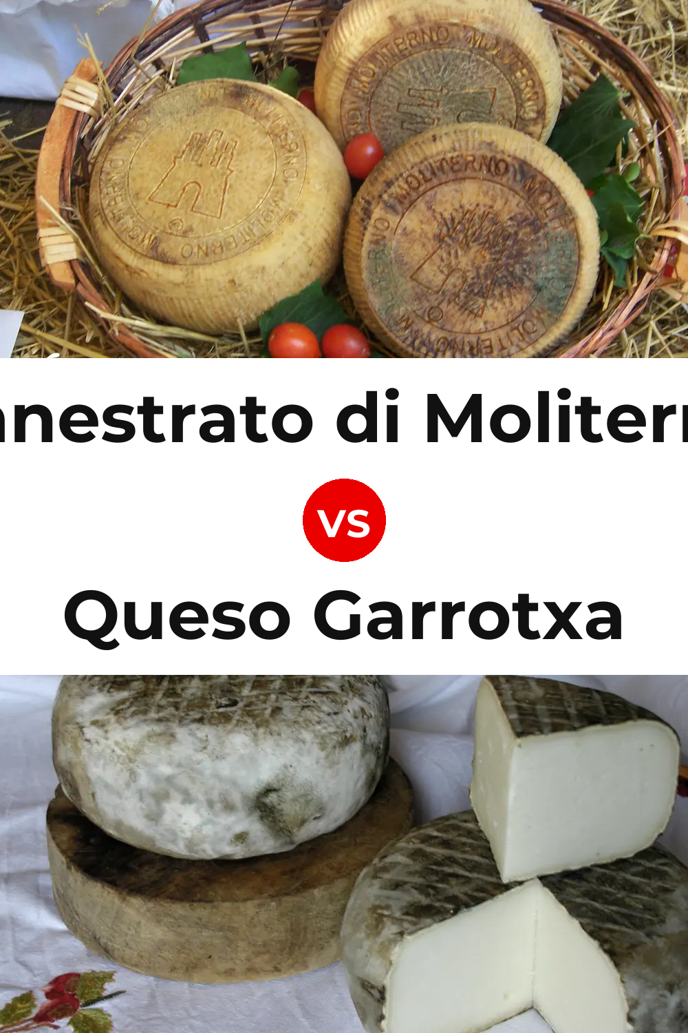 Canestrato di Moliterno Cheese vs Queso Garrotxa Pinterest comparison