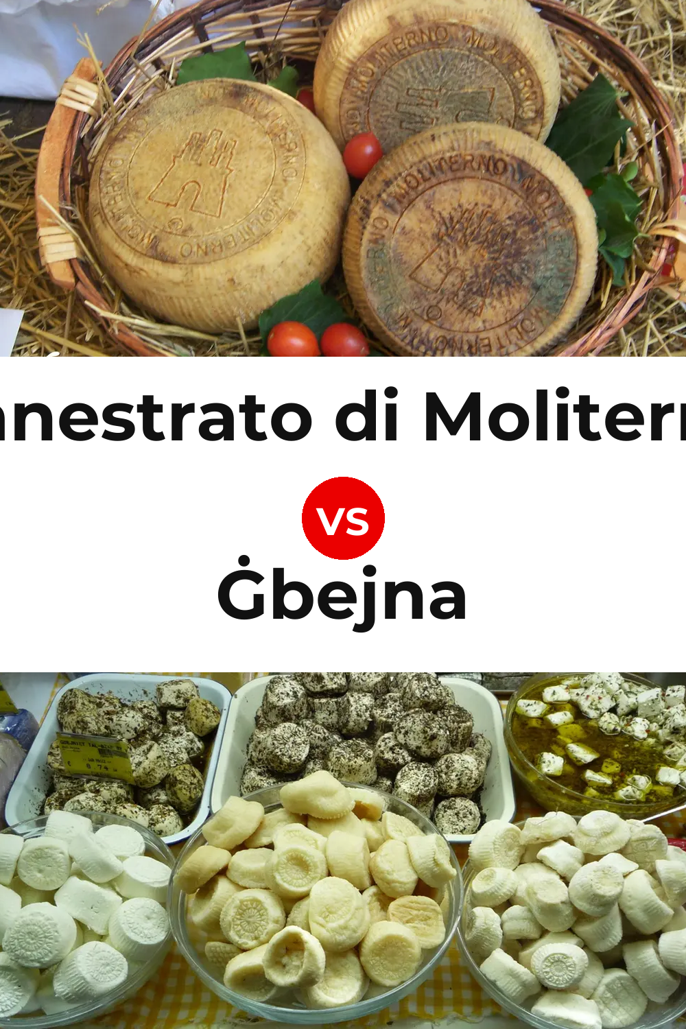 Canestrato di Moliterno Cheese vs Ġbejna Cheese Pinterest comparison
