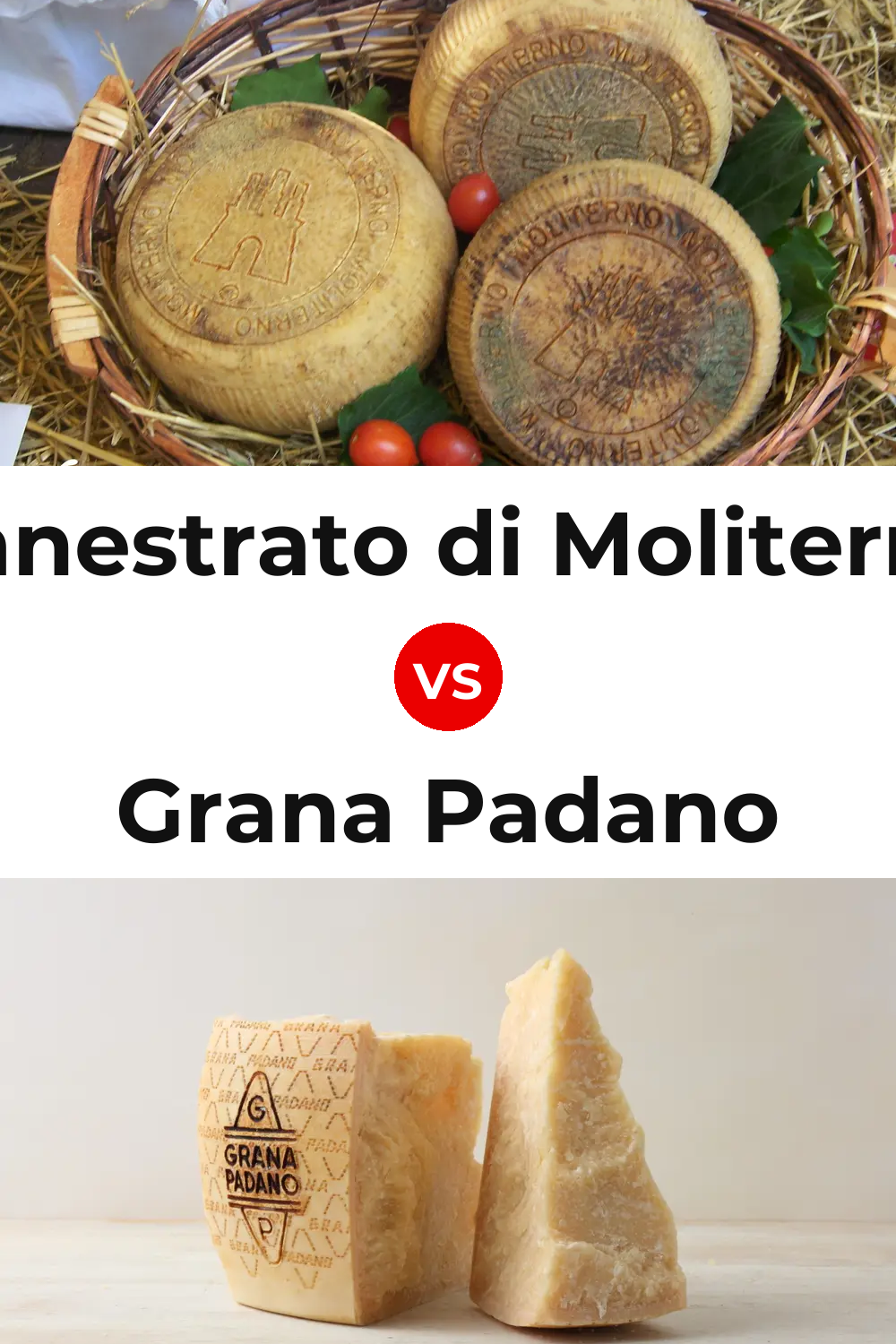 Canestrato di Moliterno Cheese vs Grana Padano Cheese Pinterest comparison