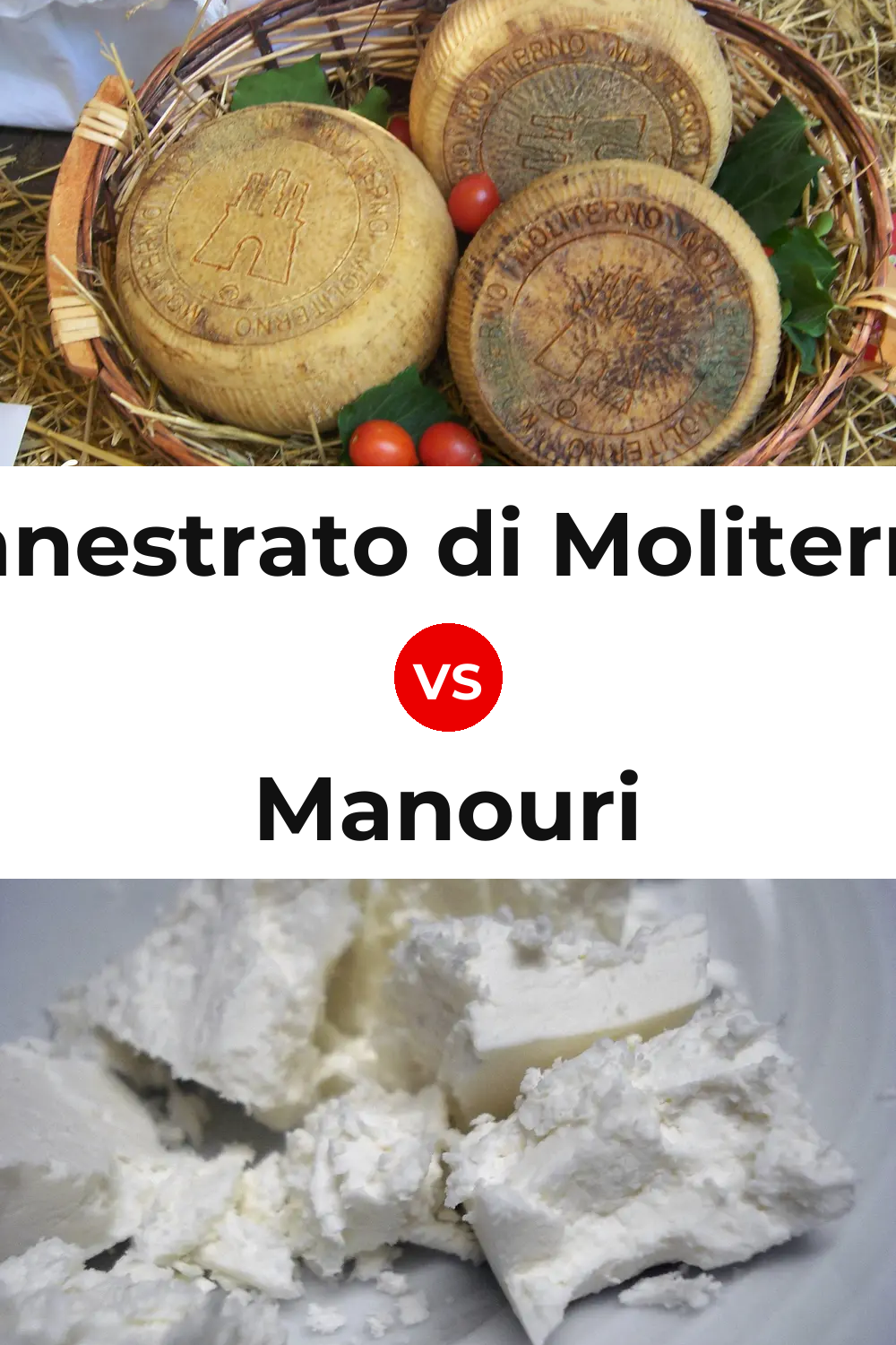 Canestrato di Moliterno Cheese vs Manouri Cheese Pinterest comparison