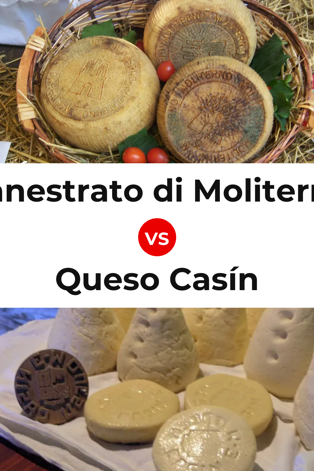 Canestrato di Moliterno Cheese vs Queso Casín Pinterest comparison