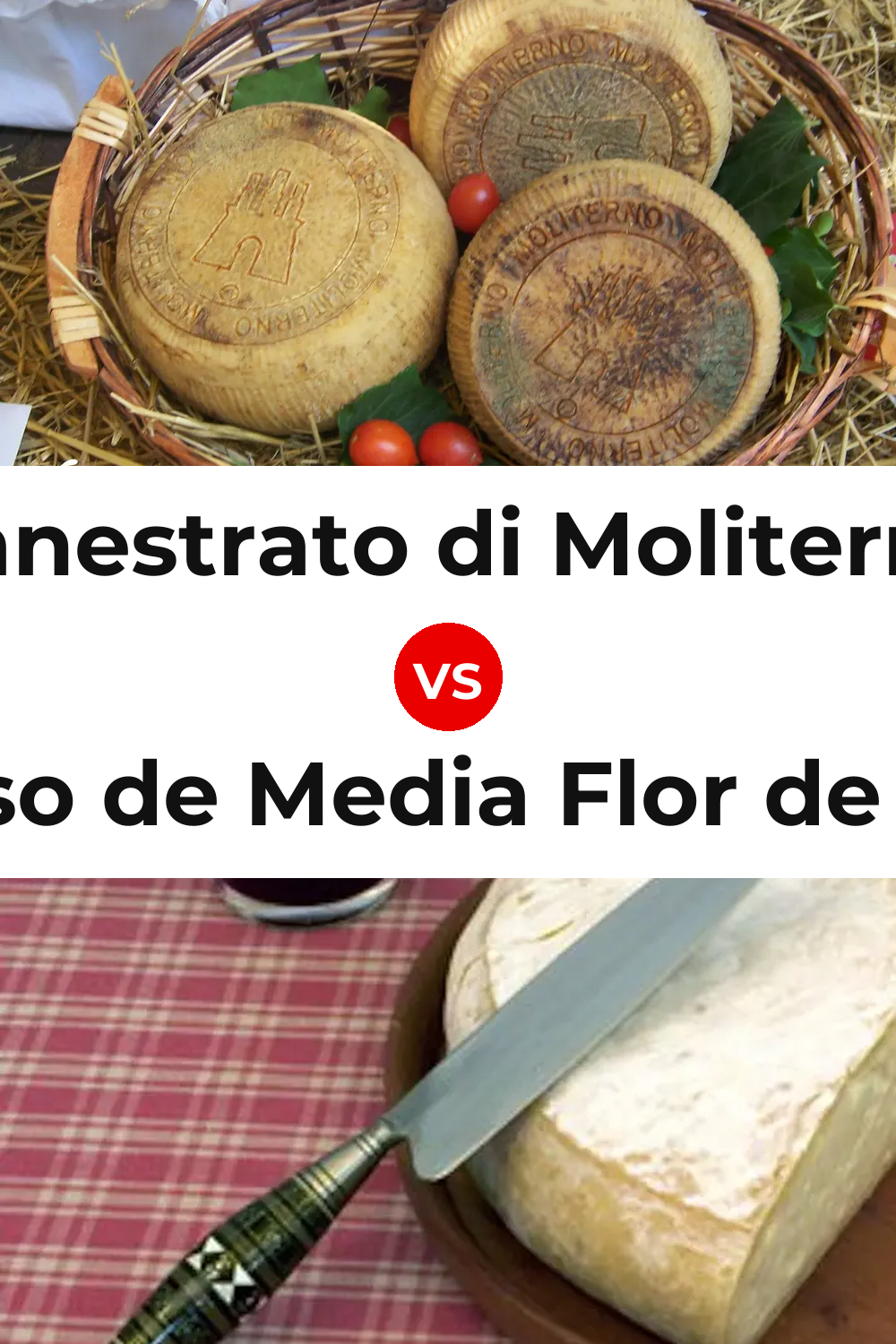 Canestrato di Moliterno Cheese vs Queso de Media Flor de Guía Pinterest comparison