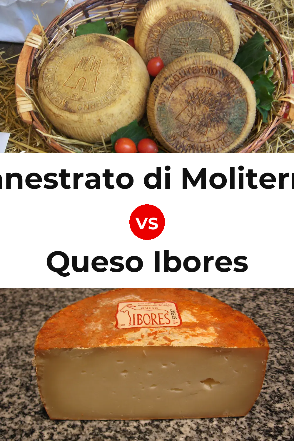 Canestrato di Moliterno Cheese vs Queso Ibores Pinterest comparison