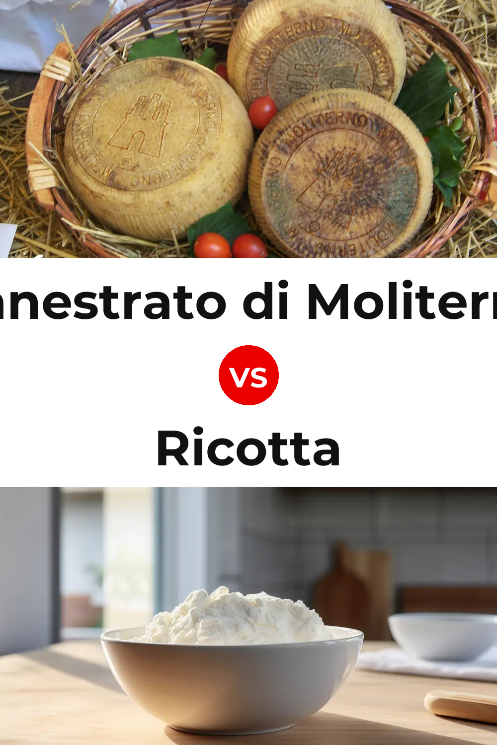 Canestrato di Moliterno Cheese vs Ricotta Cheese Pinterest comparison