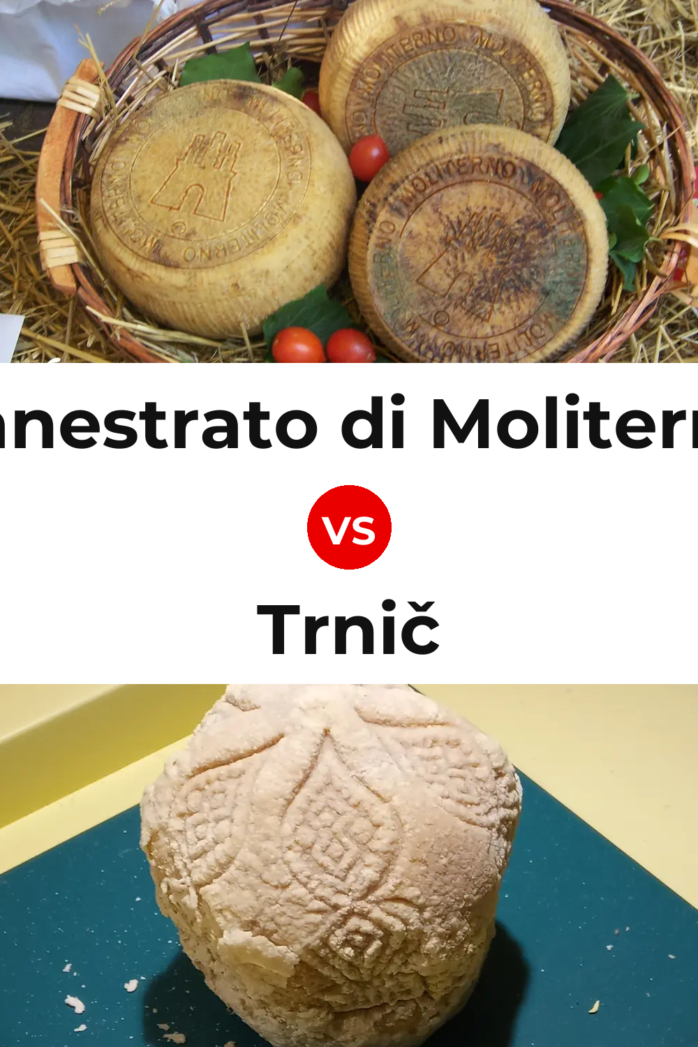 Canestrato di Moliterno Cheese vs Trnič Cheese Pinterest comparison