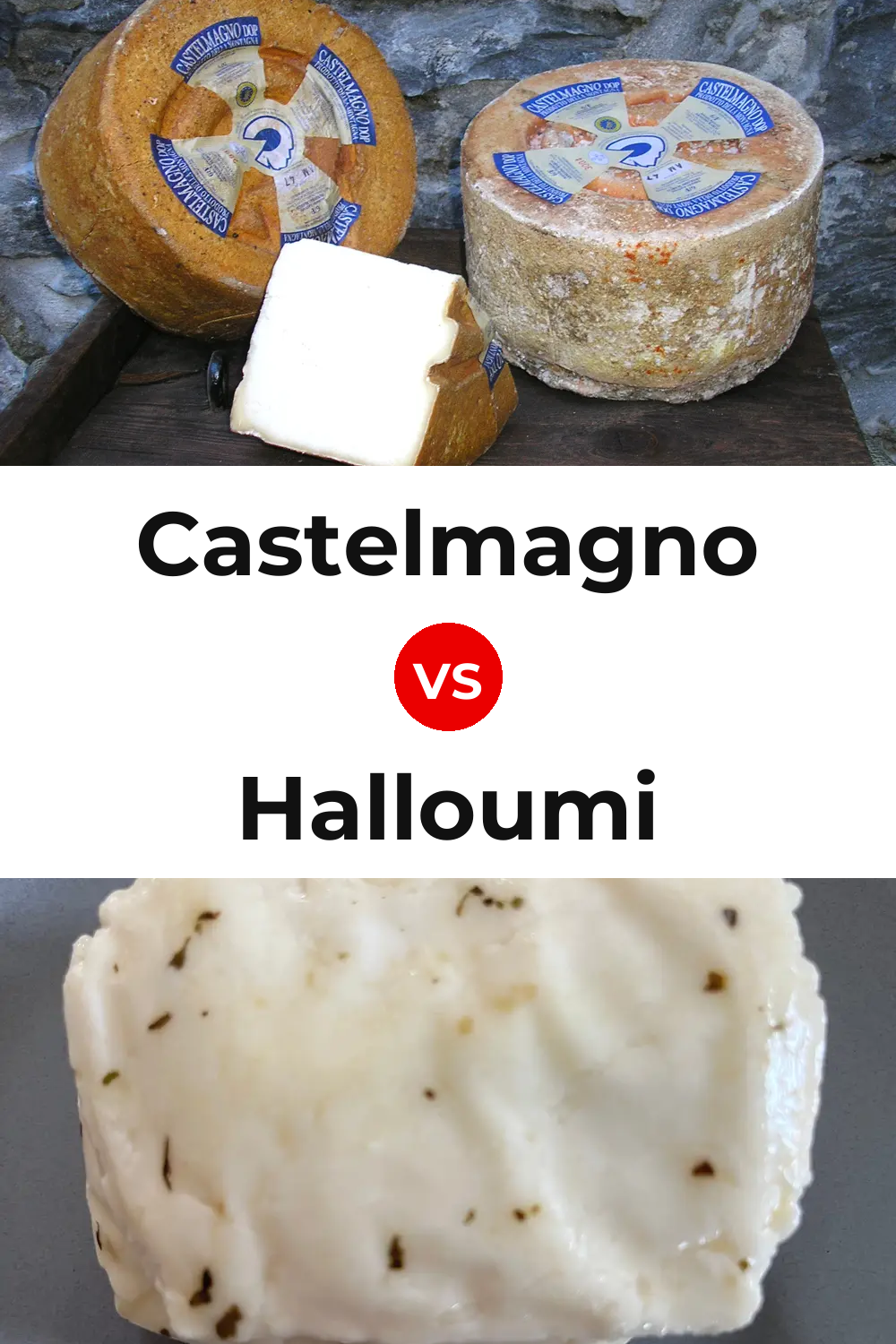 Castelmagno Cheese vs Halloumi Cheese Pinterest comparison