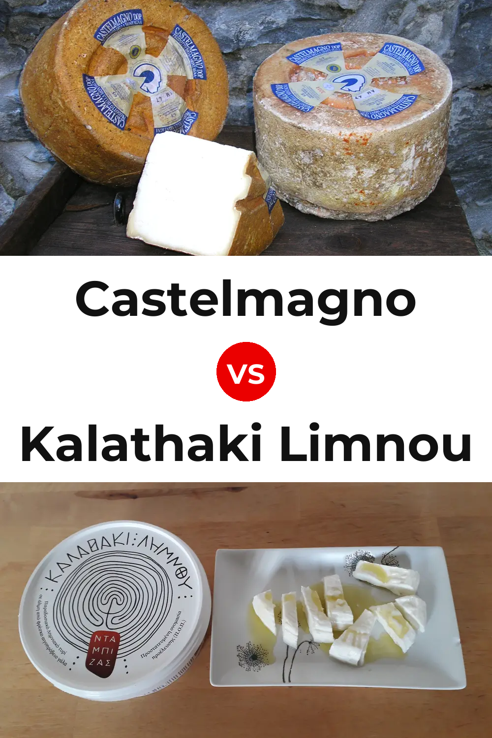 Castelmagno Cheese vs Kalathaki Limnou Cheese Pinterest comparison