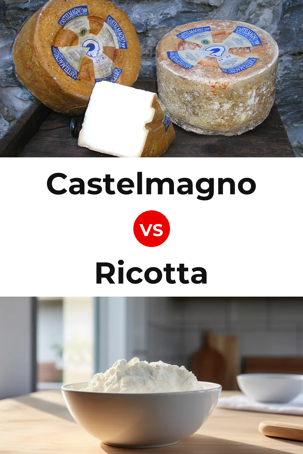Castelmagno Cheese vs Ricotta Cheese Pinterest comparison