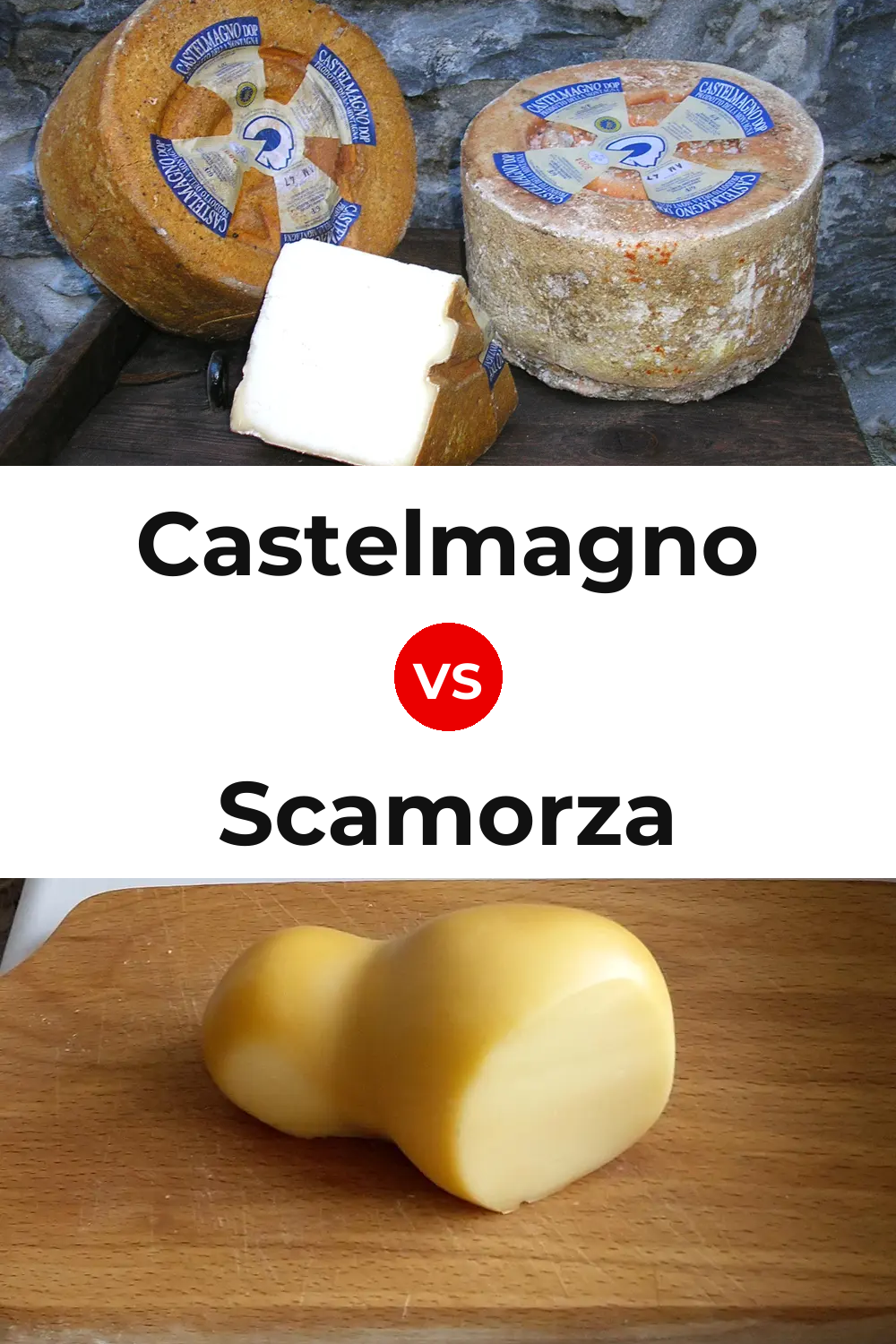 Castelmagno Cheese vs Scamorza Cheese Pinterest comparison