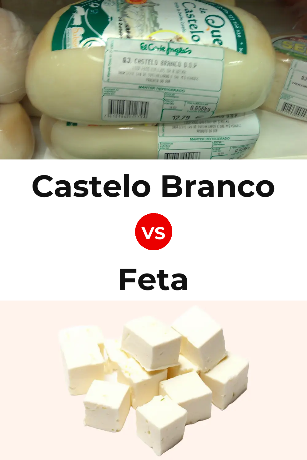 Castelo Branco Cheese vs Feta Cheese Pinterest comparison