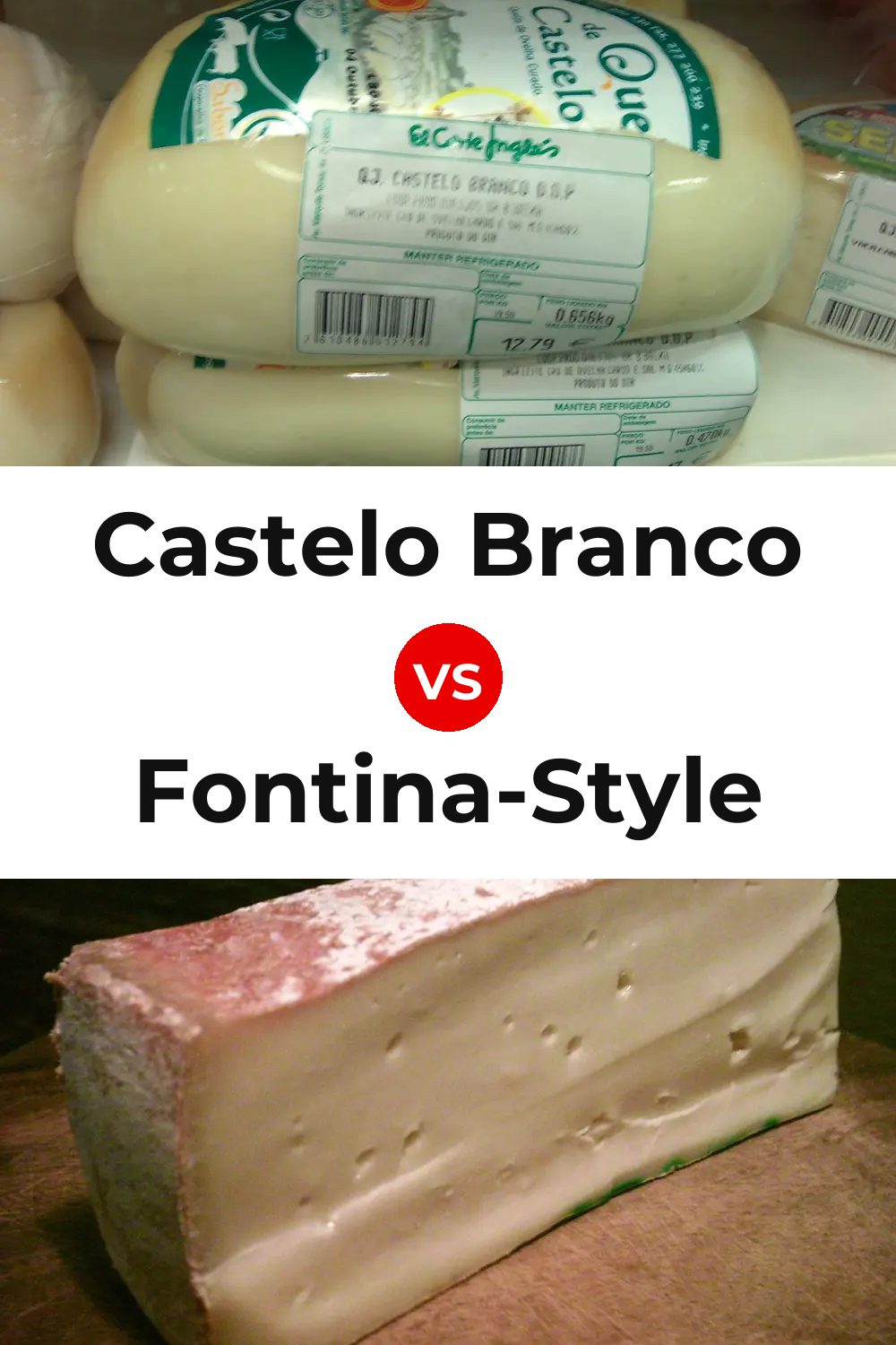 Castelo Branco Cheese vs Fontina-Style Cheese Pinterest comparison