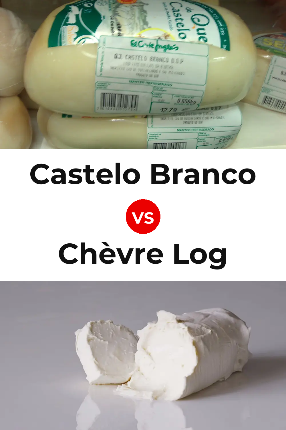 Castelo Branco Cheese vs Chèvre Log Cheese Pinterest comparison