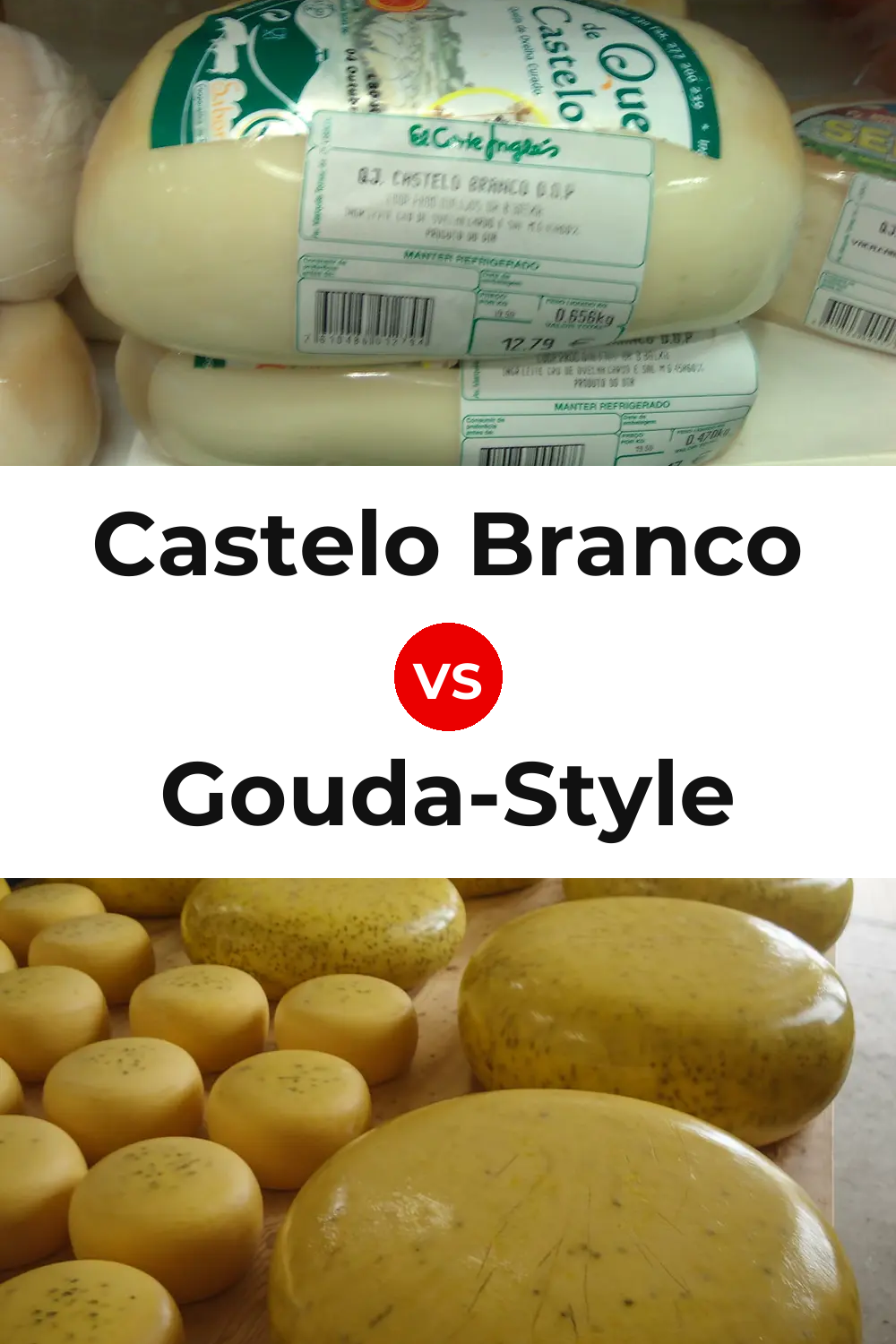 Castelo Branco Cheese vs Gouda-Style Cheese Pinterest comparison