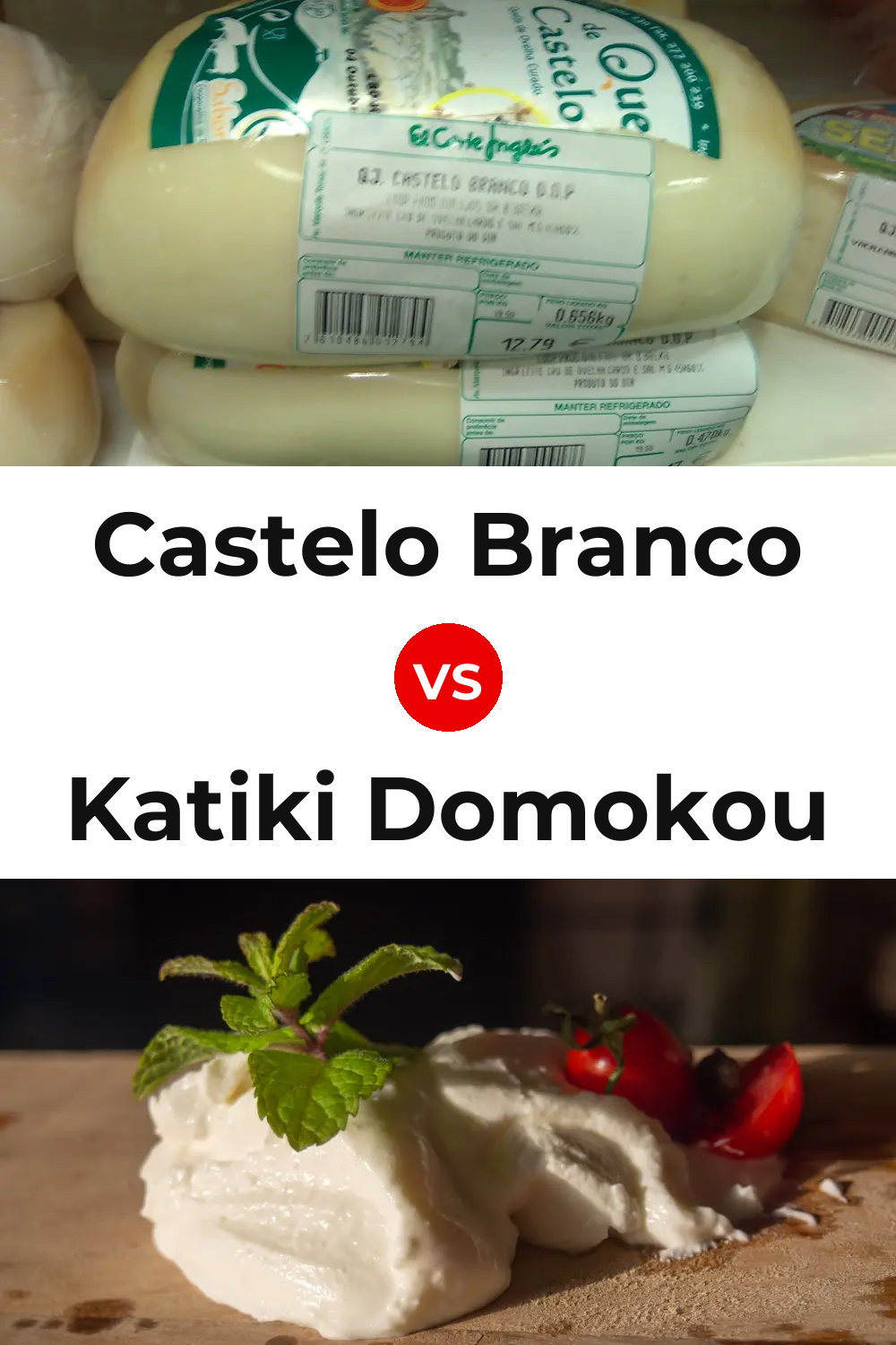 Castelo Branco Cheese vs Katiki Domokou Cheese Pinterest comparison
