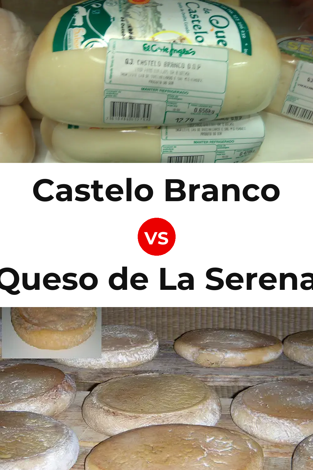 Castelo Branco Cheese vs Queso de La Serena Pinterest comparison