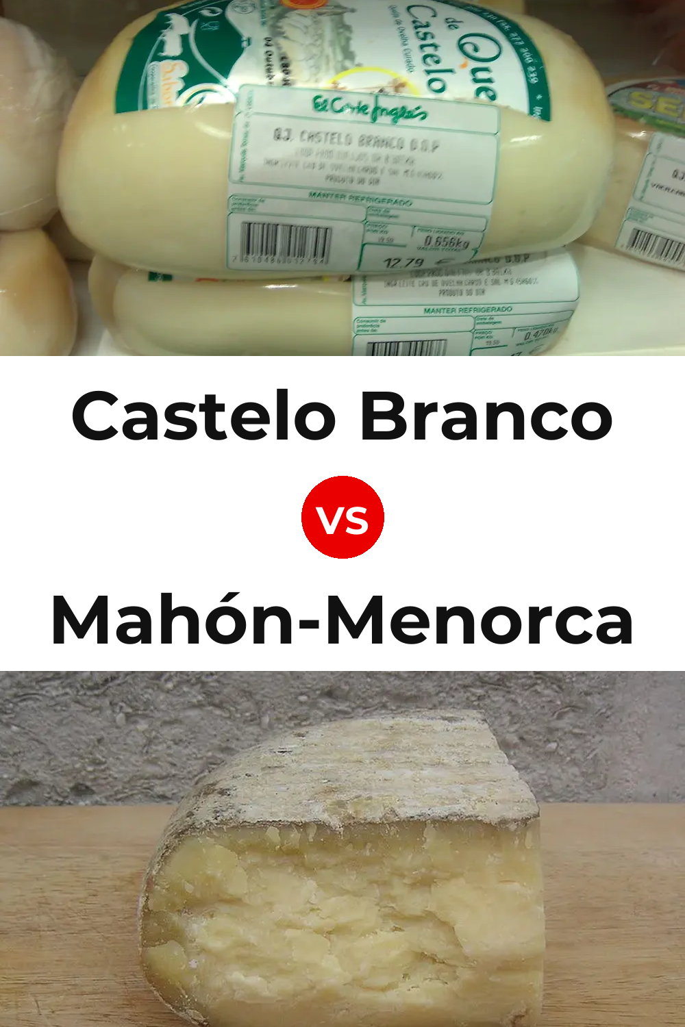 Castelo Branco Cheese vs Mahón-Menorca Cheese Pinterest comparison