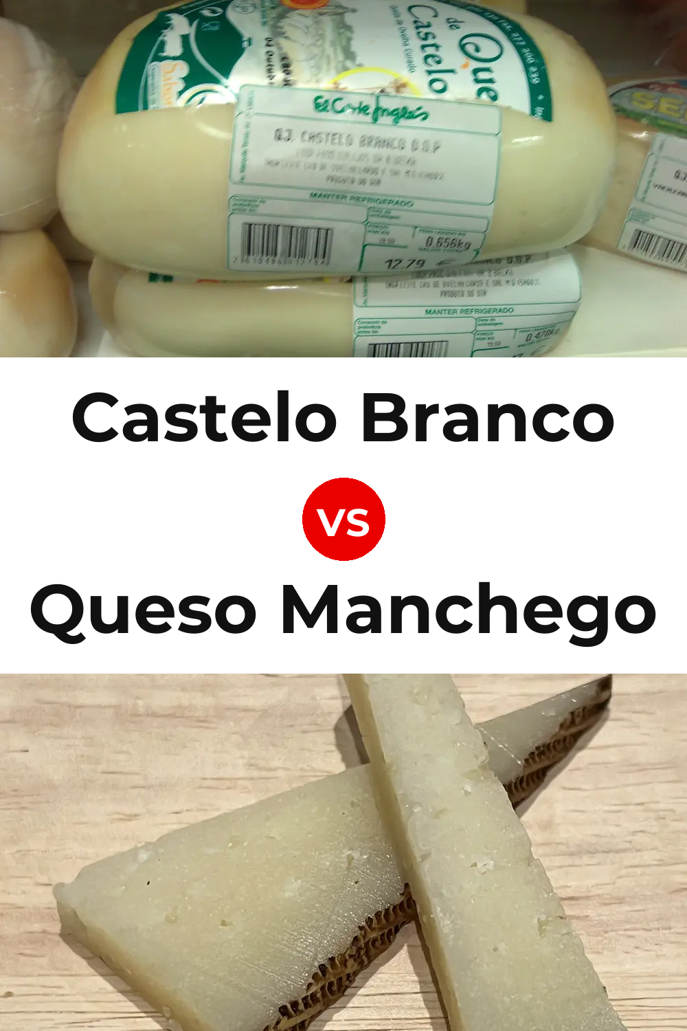 Castelo Branco Cheese vs Queso Manchego Pinterest comparison