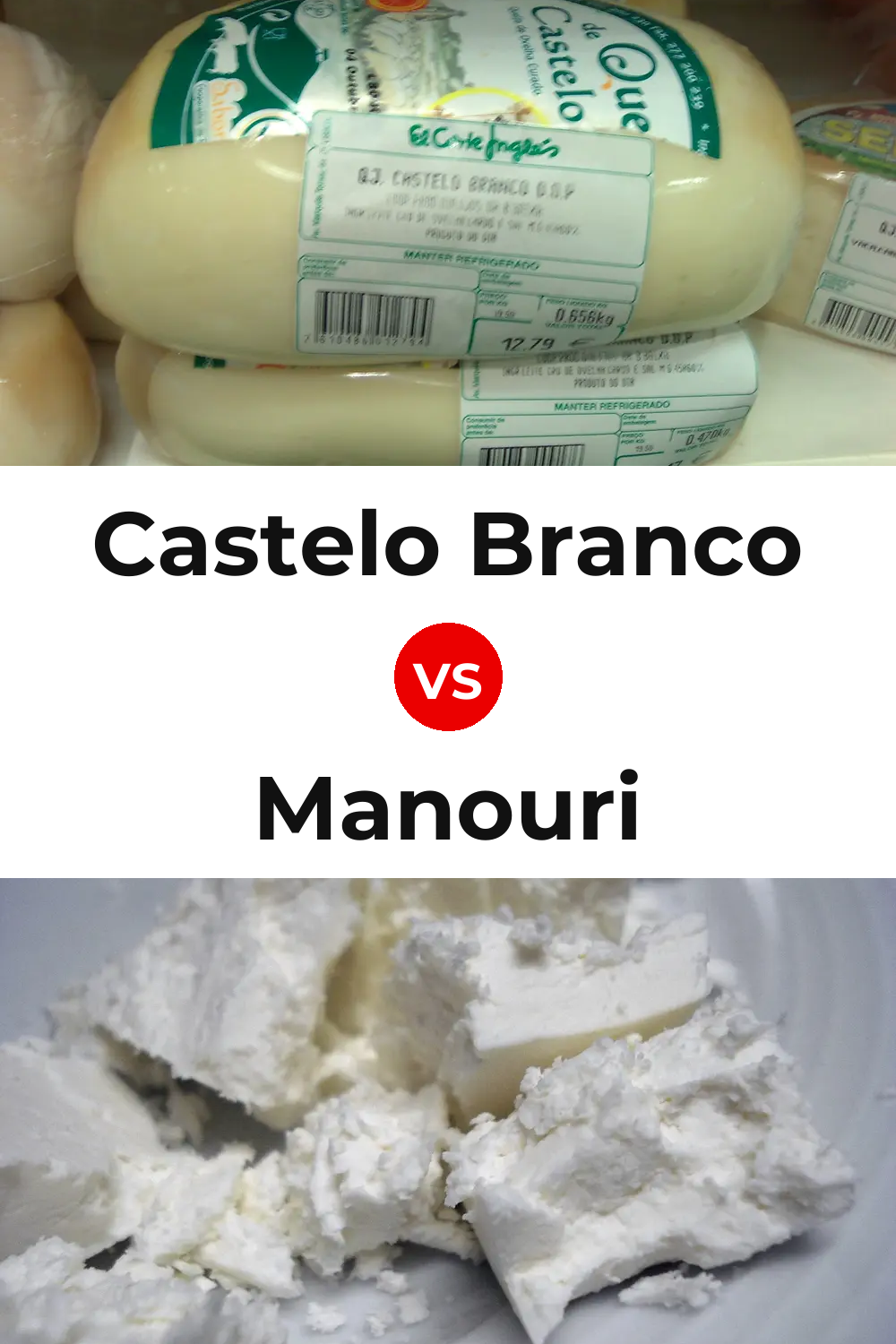 Castelo Branco Cheese vs Manouri Cheese Pinterest comparison