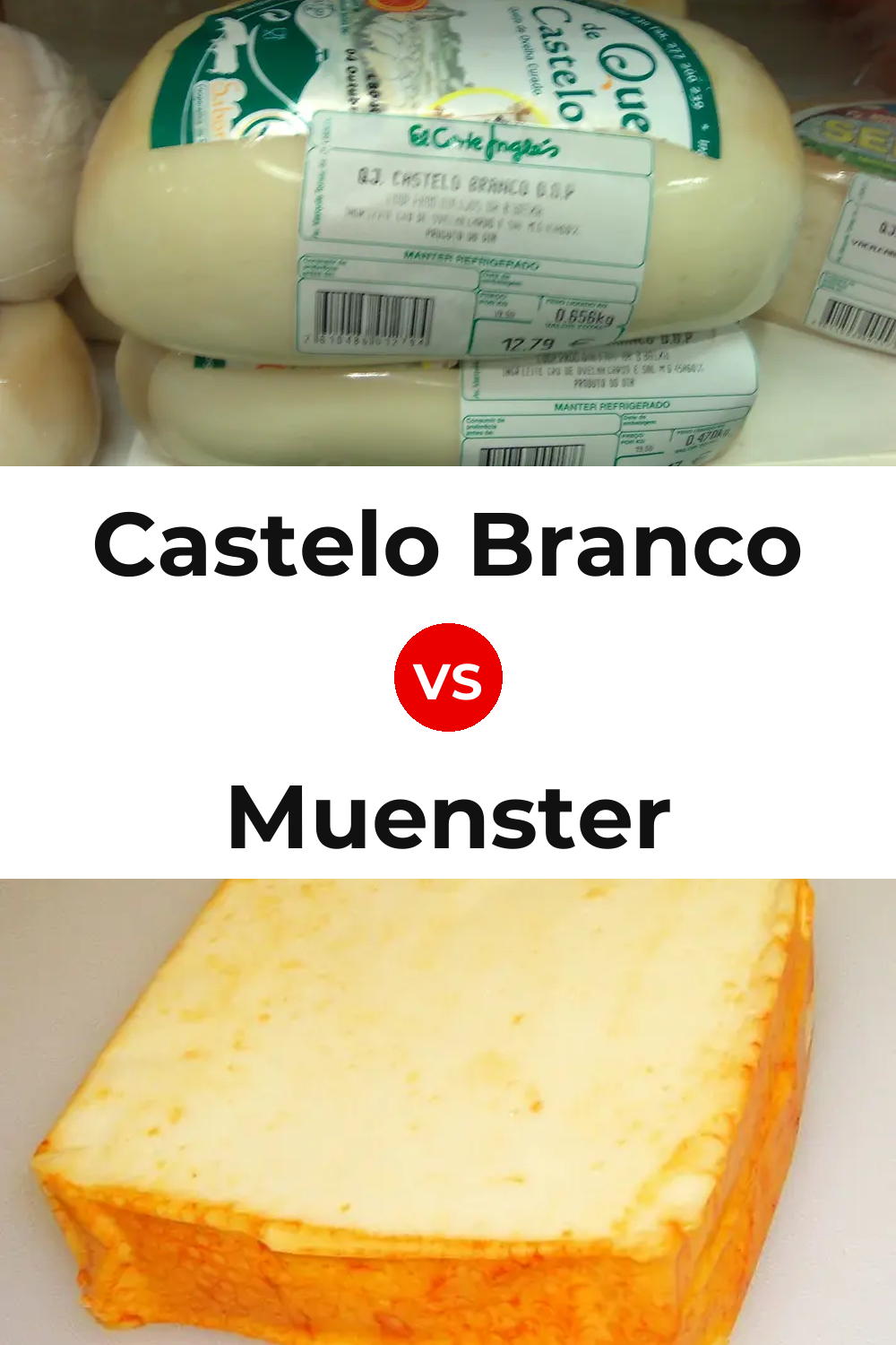 Castelo Branco Cheese vs Muenster Cheese Pinterest comparison