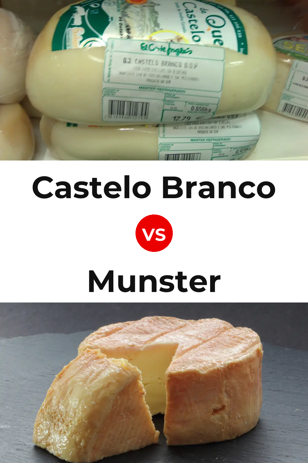 Castelo Branco Cheese vs Munster Cheese Pinterest comparison