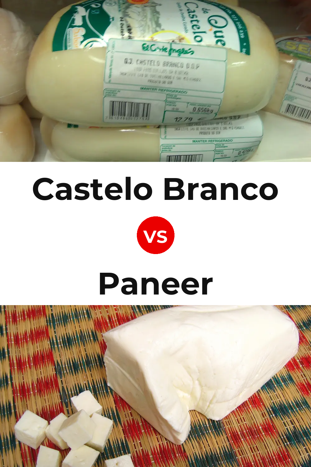 Castelo Branco Cheese vs Paneer Cheese Pinterest comparison