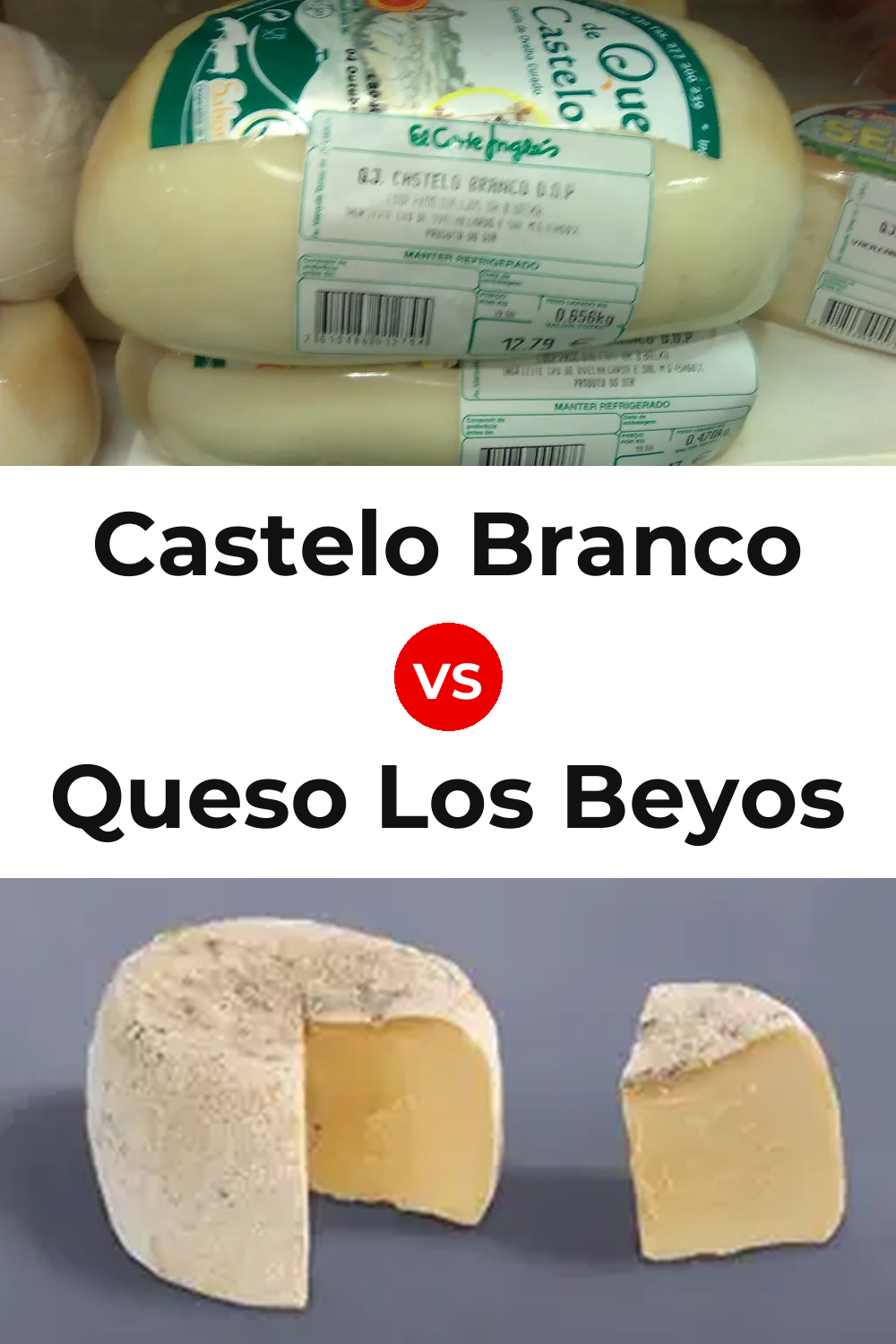 Castelo Branco Cheese vs Queso Los Beyos Pinterest comparison