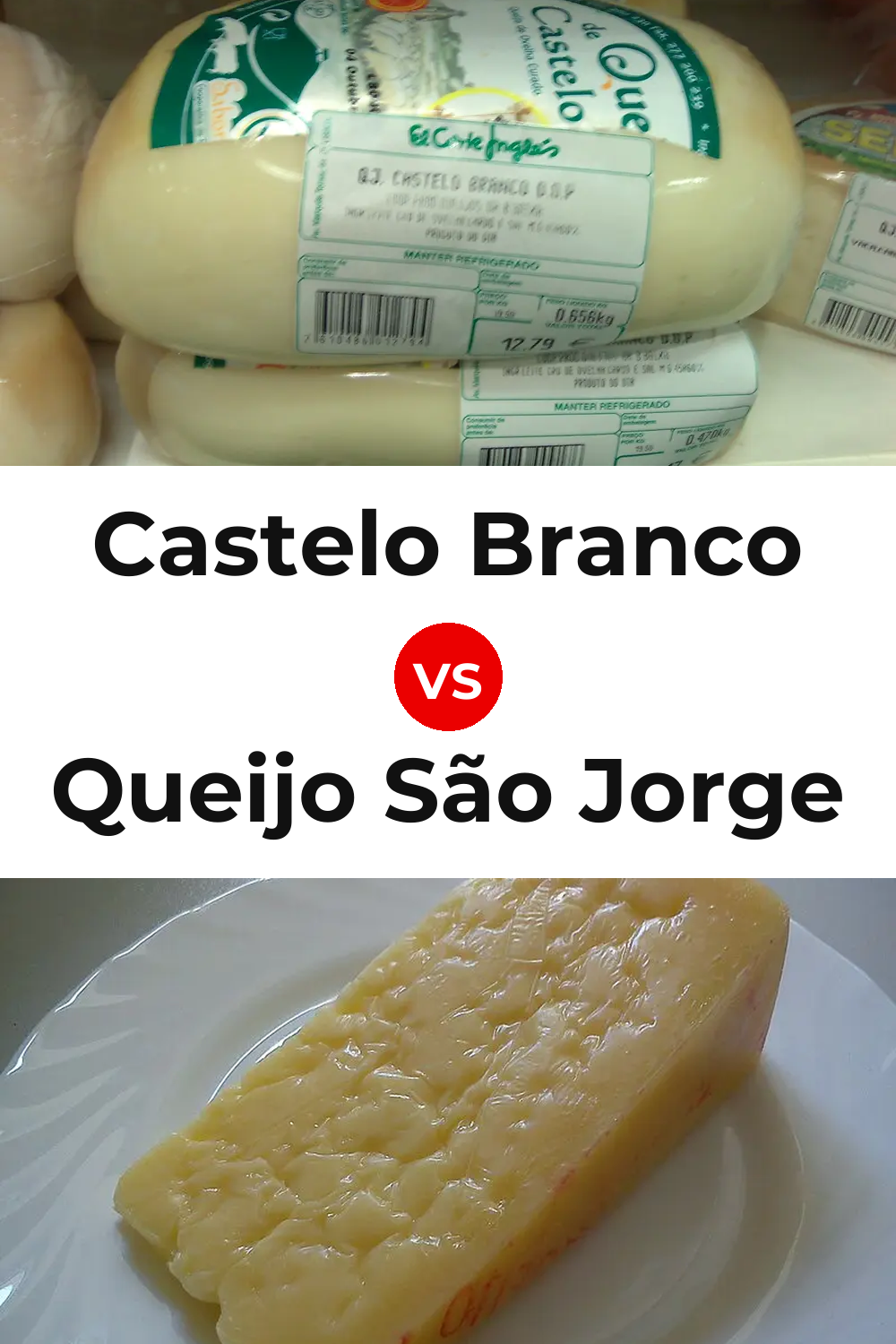 Castelo Branco Cheese vs Queijo São Jorge Pinterest comparison