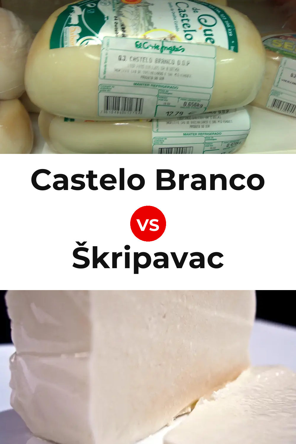 Castelo Branco Cheese vs Škripavac Cheese Pinterest comparison