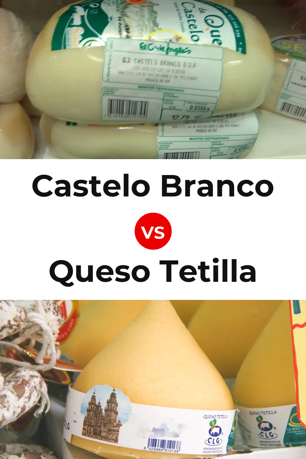 Castelo Branco Cheese vs Queso Tetilla Pinterest comparison
