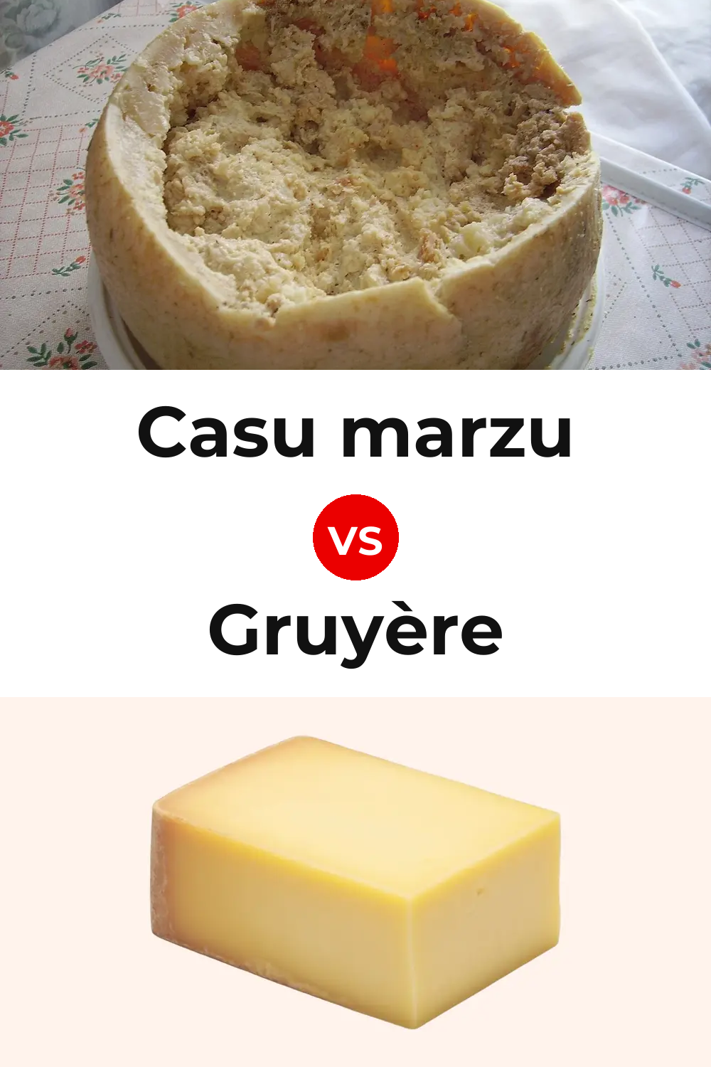 Casu marzu Cheese vs Gruyère Cheese Pinterest comparison