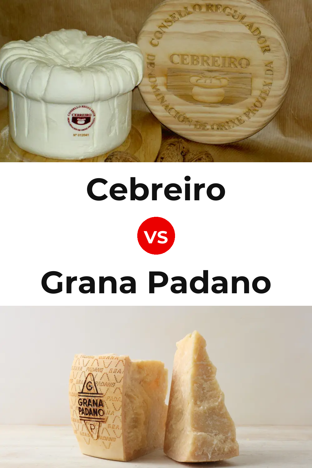 Cebreiro Cheese vs Grana Padano Cheese Pinterest comparison