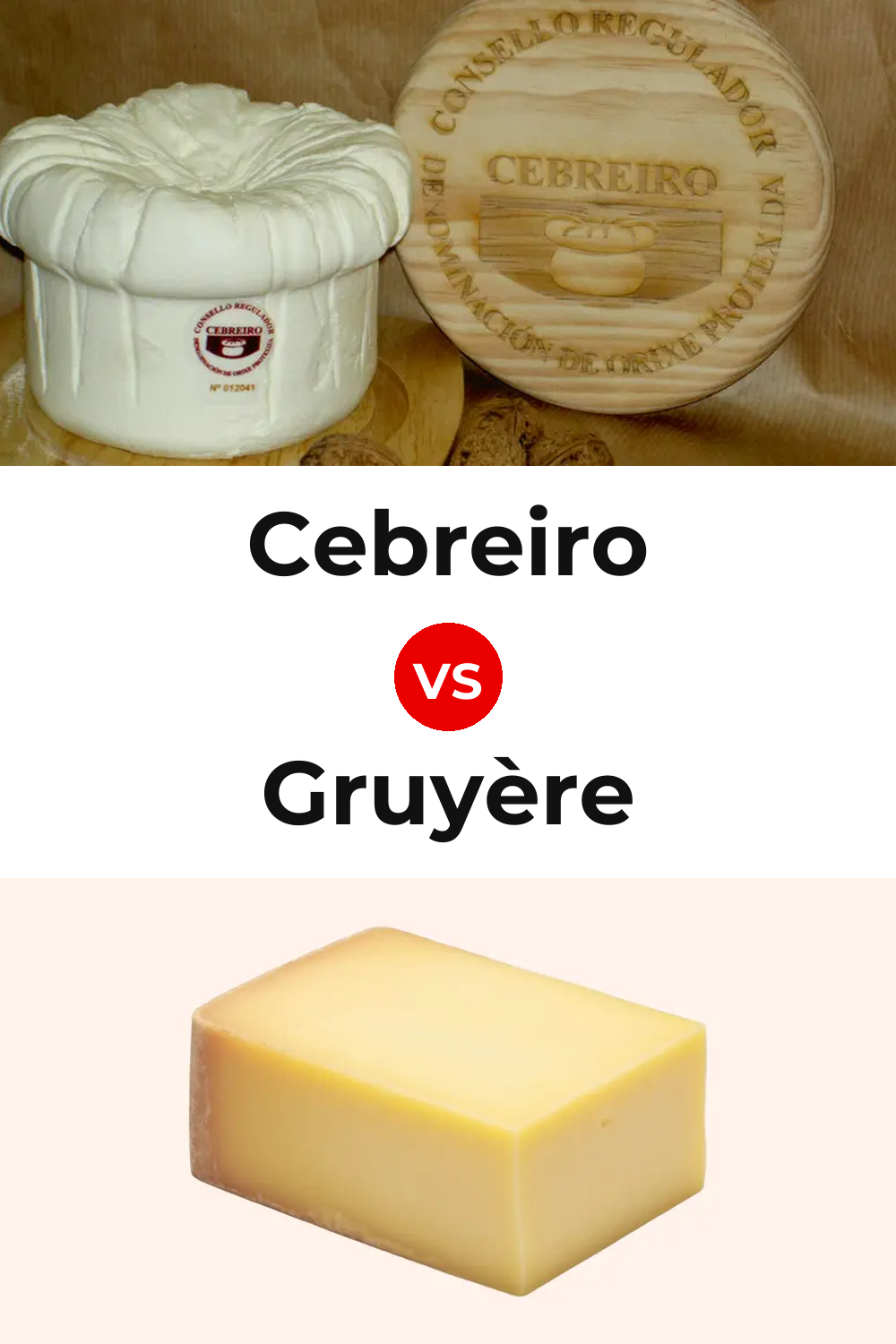Cebreiro Cheese vs Gruyère Cheese Pinterest comparison
