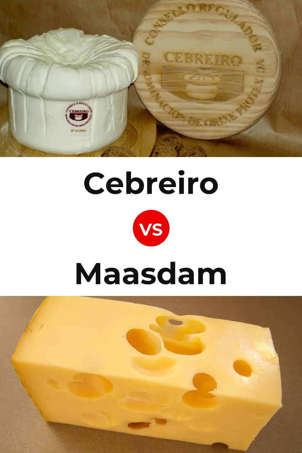 Cebreiro Cheese vs Maasdam Cheese Pinterest comparison