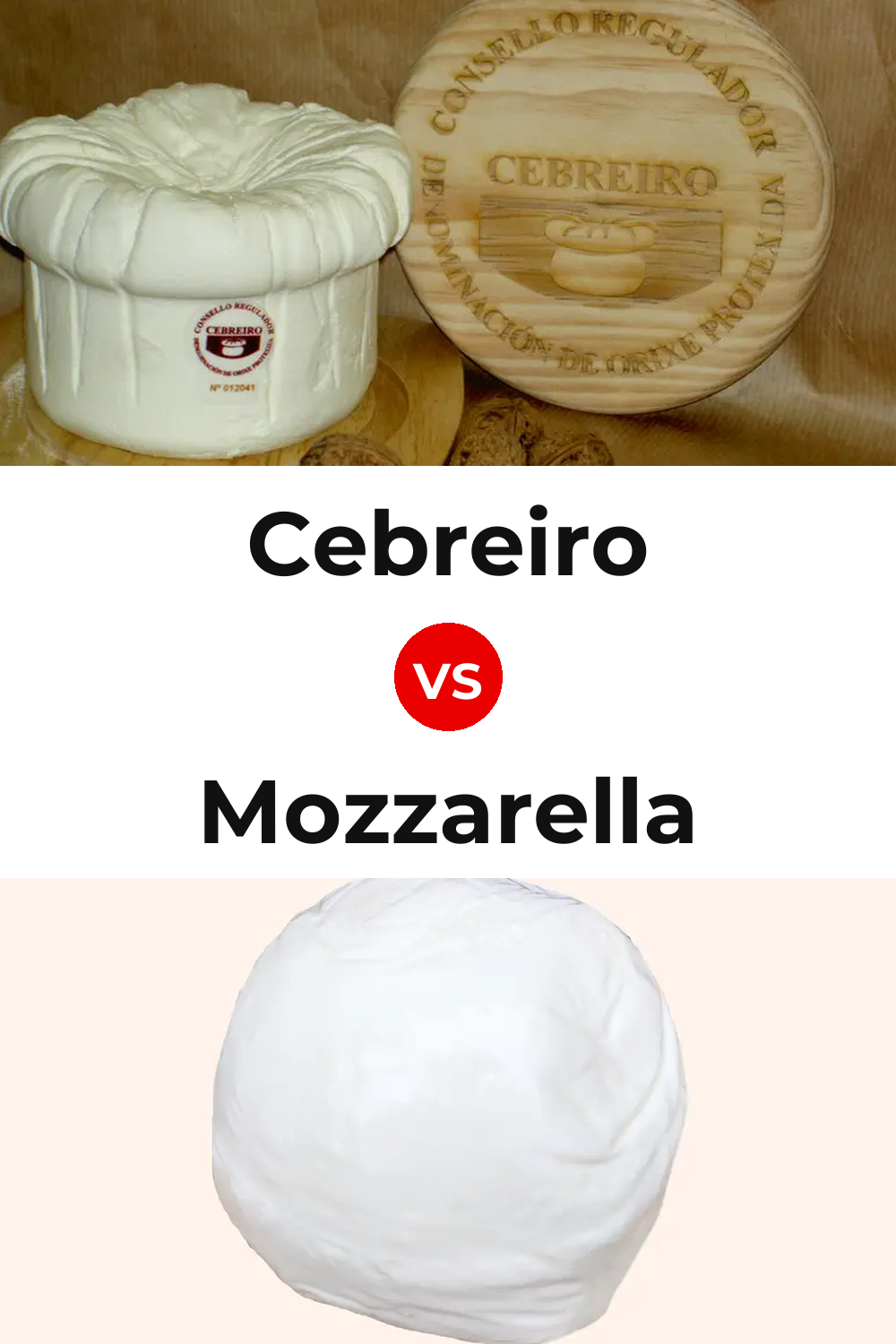 Cebreiro Cheese vs Mozzarella Cheese Pinterest comparison