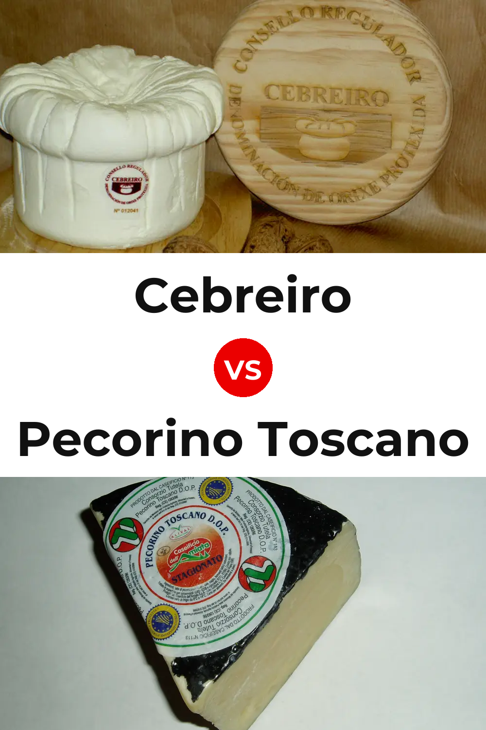 Cebreiro Cheese vs Pecorino Toscano Cheese Pinterest comparison