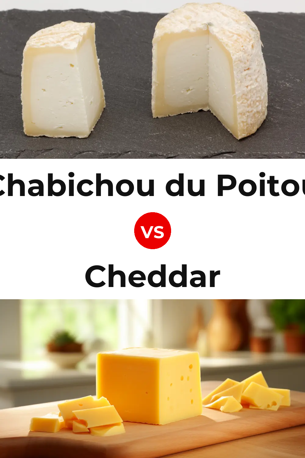 Chabichou du Poitou Cheese vs Cheddar Cheese Pinterest comparison
