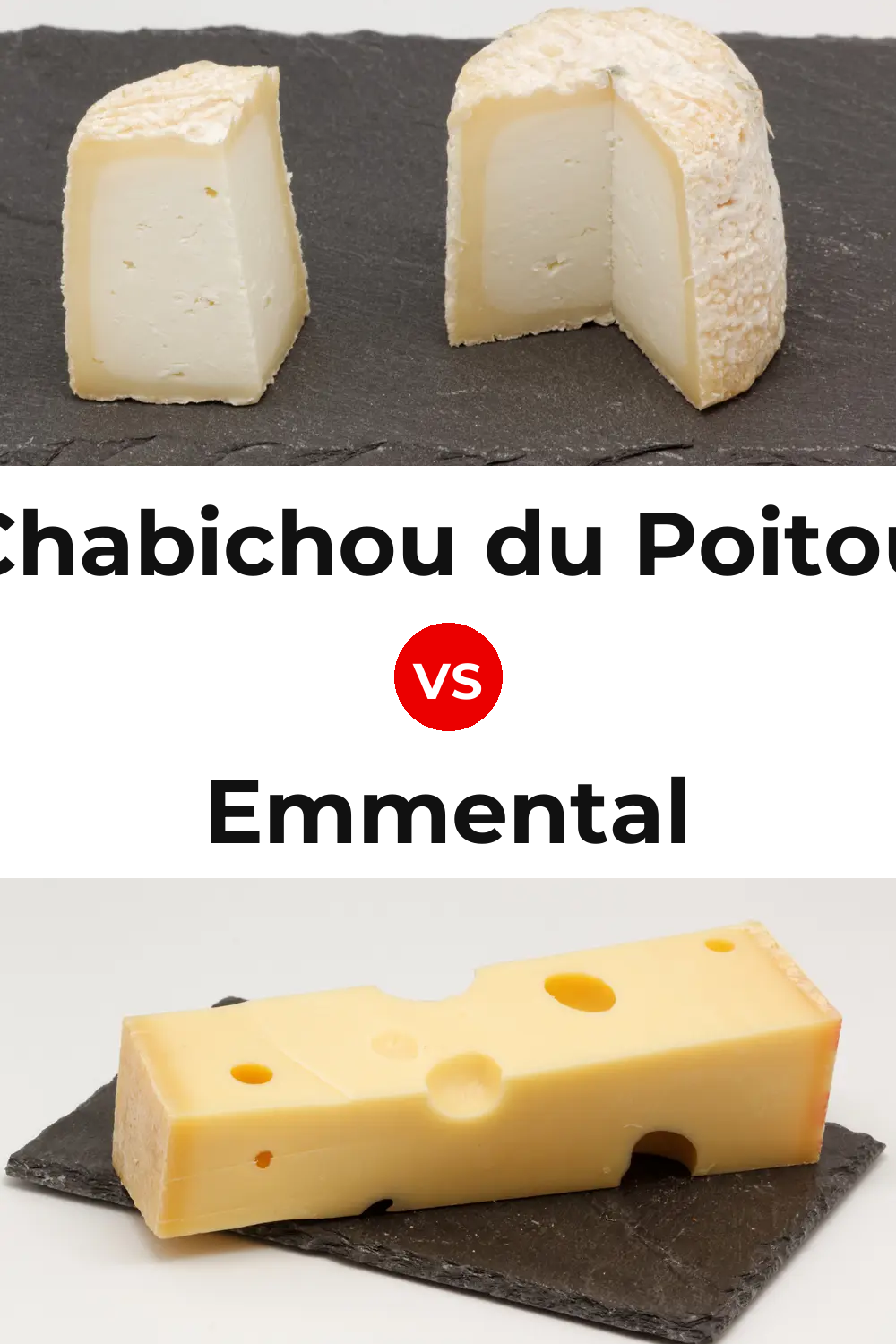 Chabichou du Poitou Cheese vs Emmental Cheese Pinterest comparison